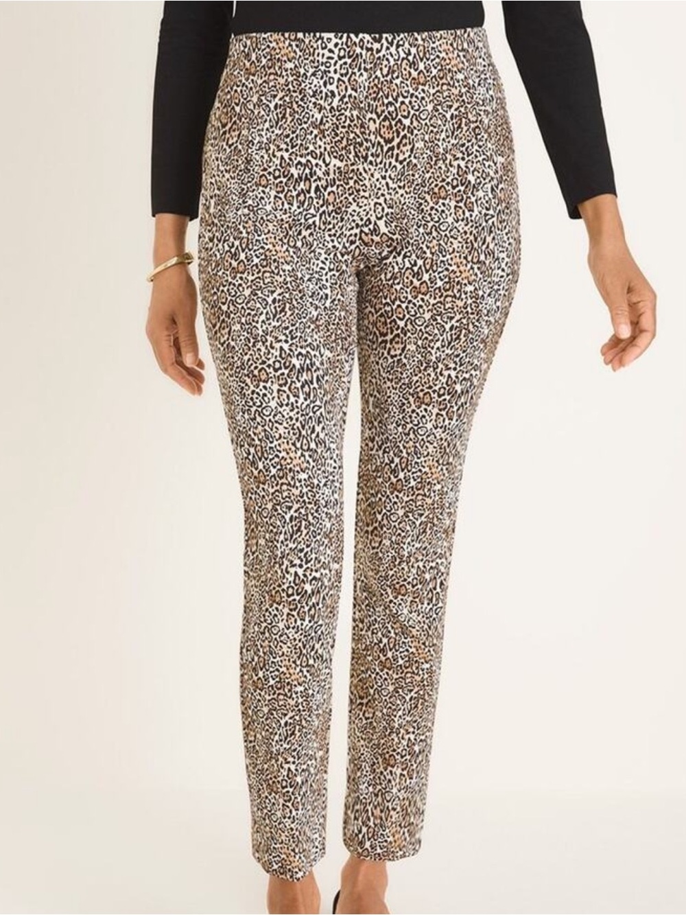 Chico’s So Slimming Juliet Cheetah Print Ankle Pants Women’s 6
